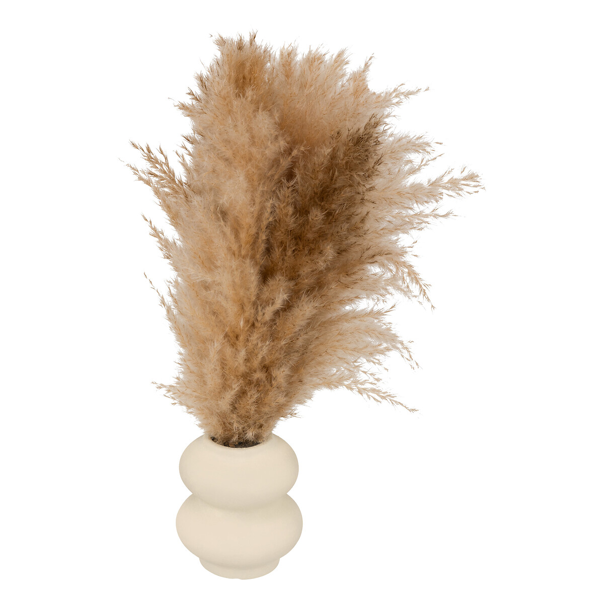 Jarron decorativo de ceramica con ramas secas 10x42 cm blanco