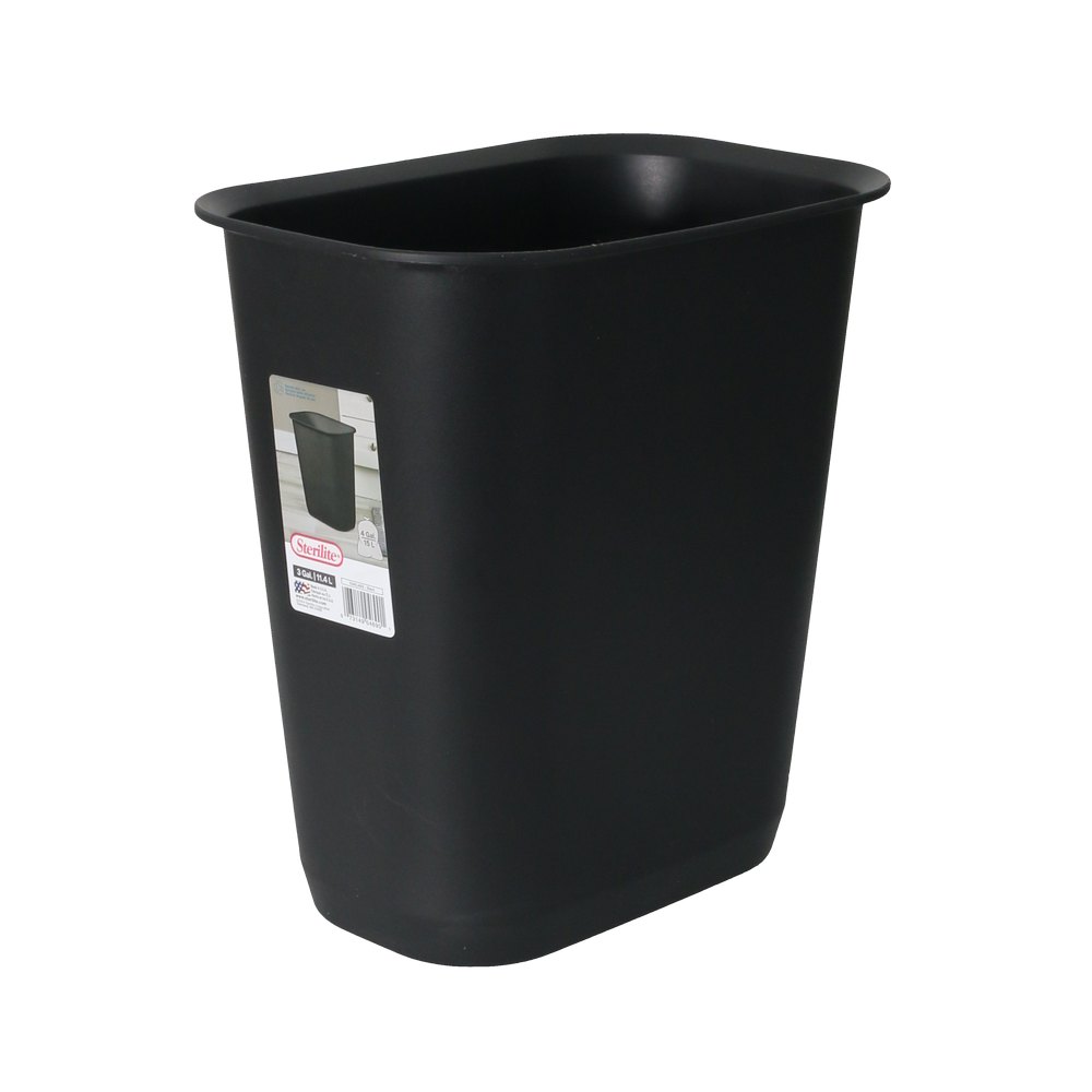 Basurero de plastico rectangular 31.4x29.5 cm negro