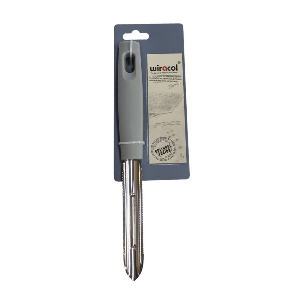 Pelador para verduras de acero inox/plastico 24.5 cm plateado