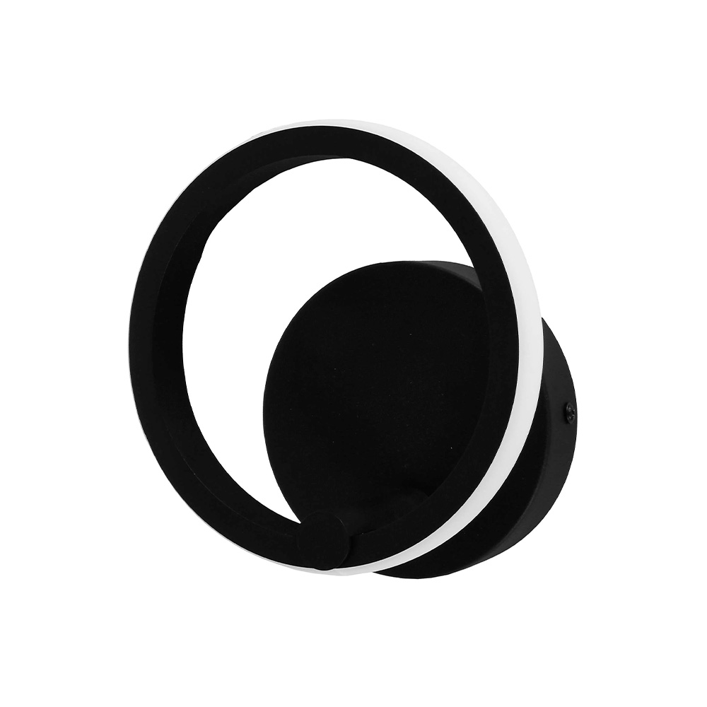 Lampara de pared led negra
