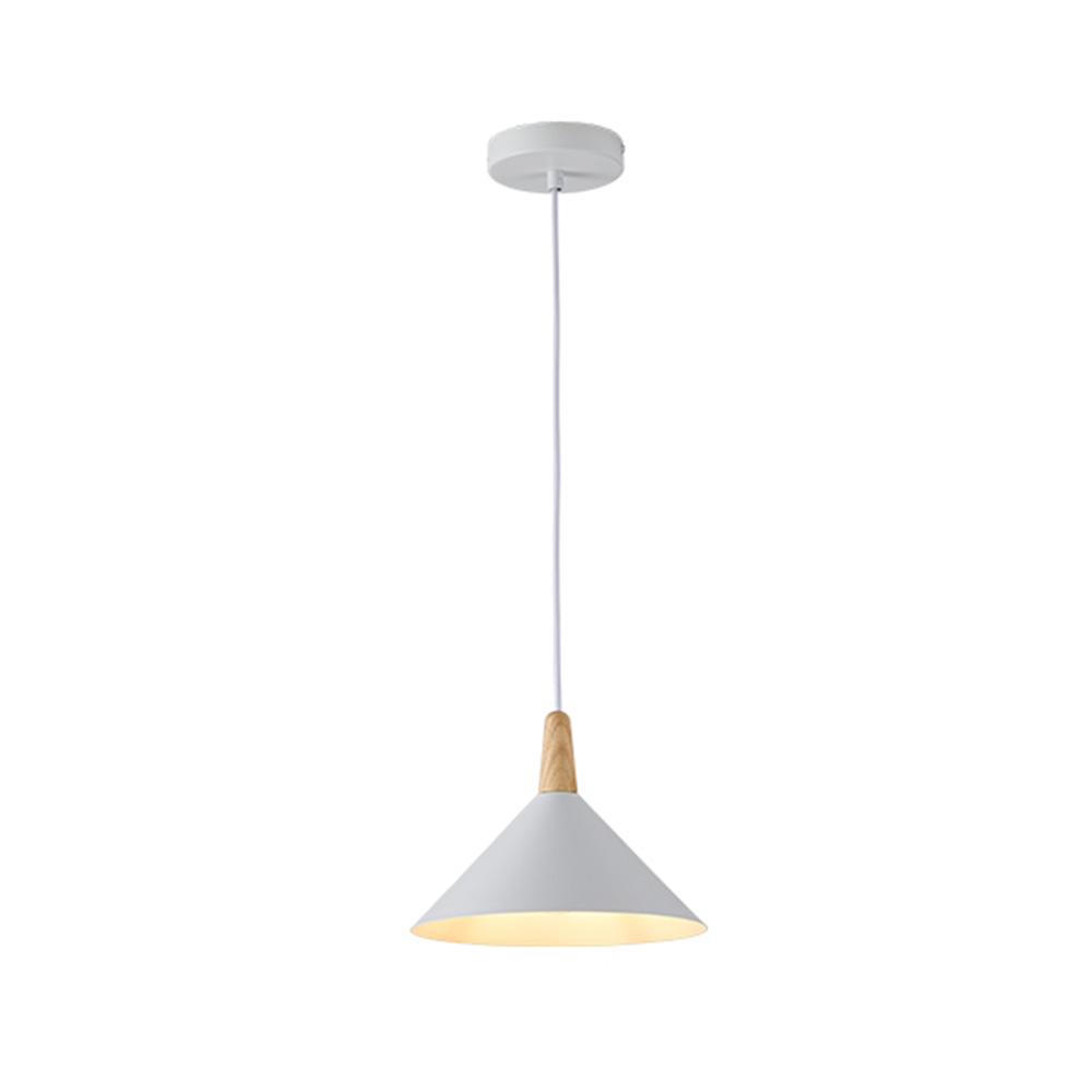 Lampara colgante blanca 1 luz e27 40w max 100-240v 25x120 cm