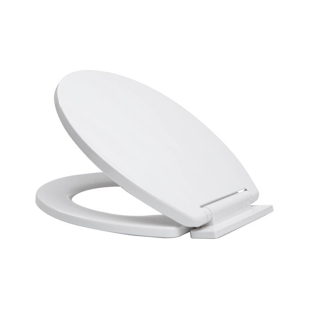 Asiento para inodoro redondo plastico cierre lento blanco