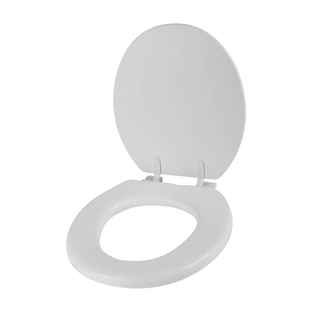 Asiento para inodoro redondo plastico acolchonado blanco