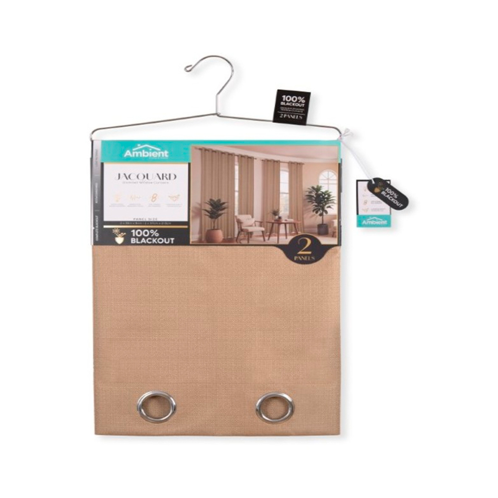 Cortina para ventana 96x213.3 cm cafe claro rutherford 2 piezas