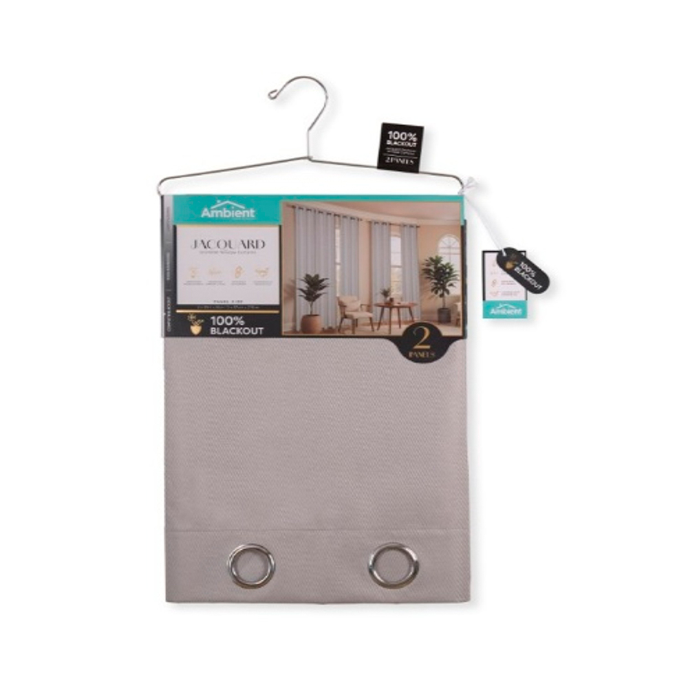 Cortina para ventana 96x213.3 cm gris roseville 2 piezas