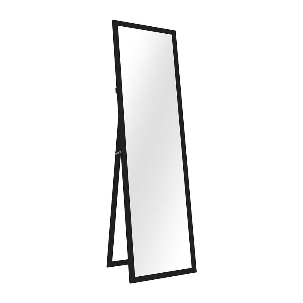 Espejo decorativo para piso de madera 40 x 152 cm negro