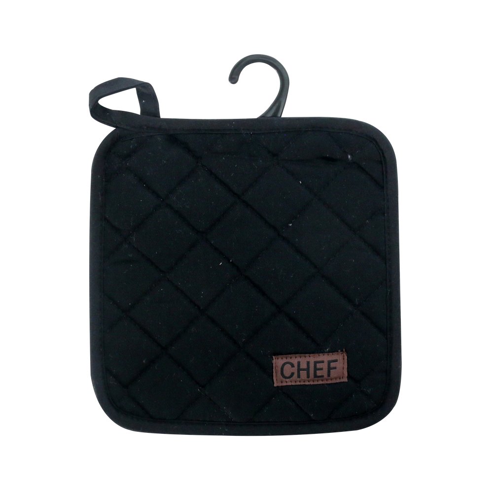 Agarradero para cocina de algodon 20x20 cm negro
