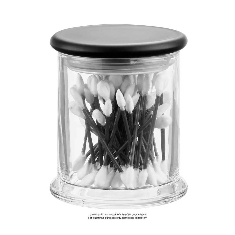Deposito para hisopos y algodón de vidrio 370 ml tia transparente
