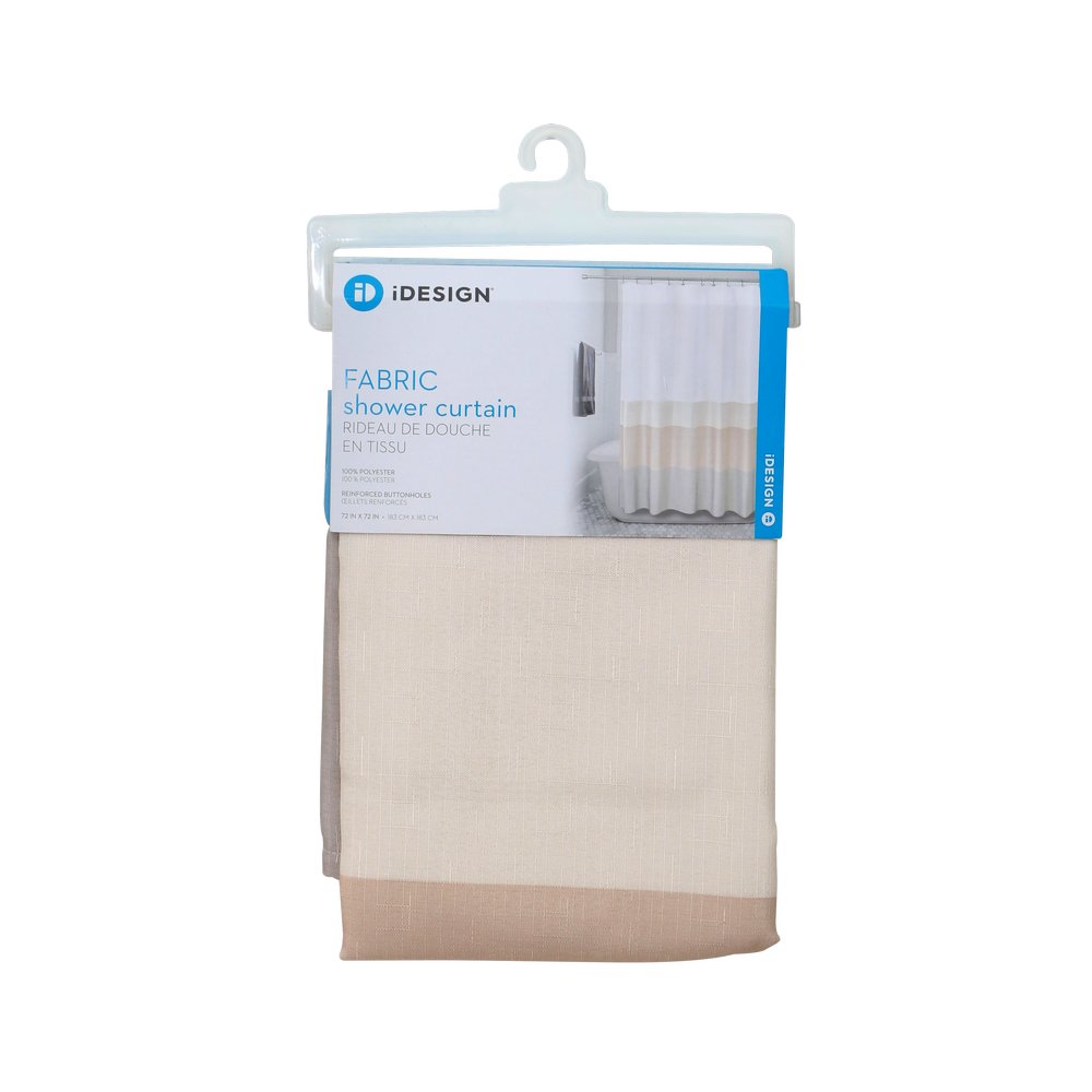 Cortina para baño de poliester 177.8x182.8 cm blanco-gris