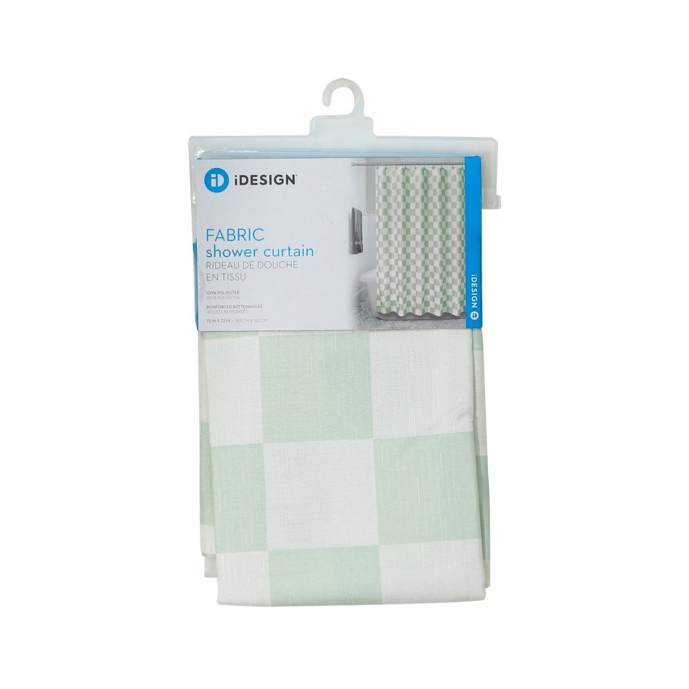 Cortina para baño de poliester 177.8x182.8 cm verde-blanco