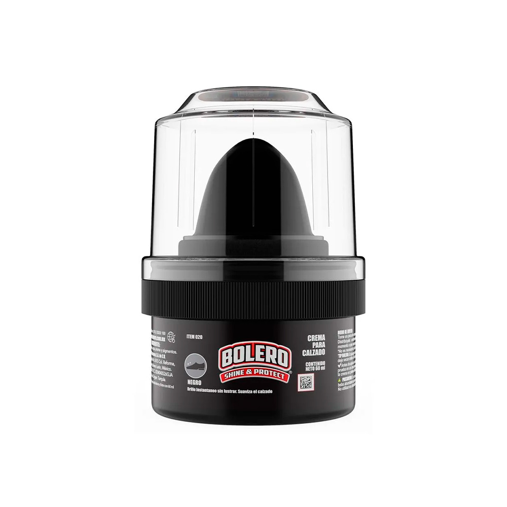 Crema lustradora para zapatos con aplicador negra 60 ml