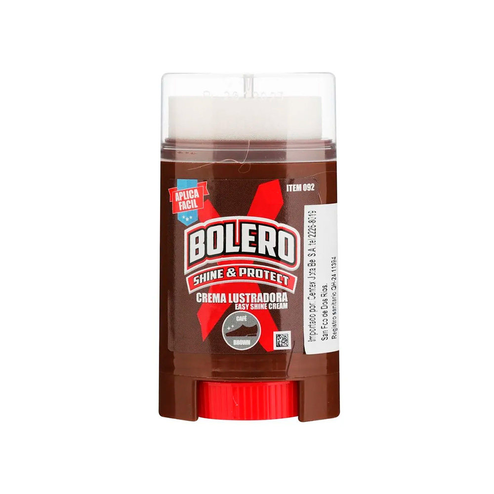 Crema lustradora para zapatos con aplicador café 60 ml