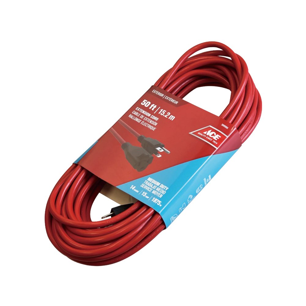 Extension electrica 50 pies (15.24 m) 14/3awg naranja
