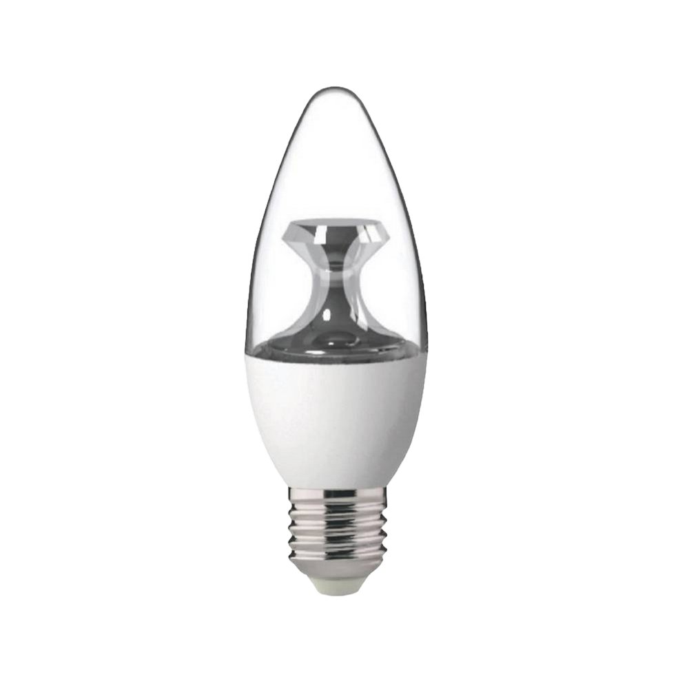 Bombillo led tipo vela claro 5w e27 luz amarilla
