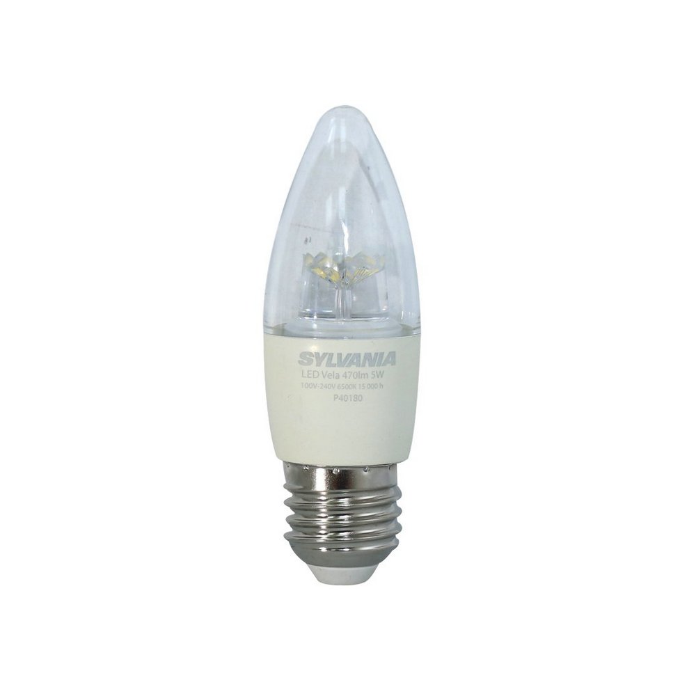 Bombillo led tipo vela claro 5w e27 luz blanca