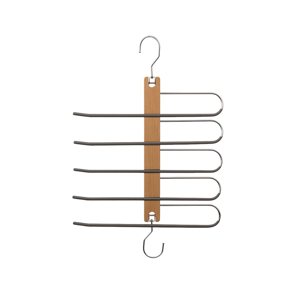 Percha de madera para 5 prendas 32.5x1.2x48.4cm