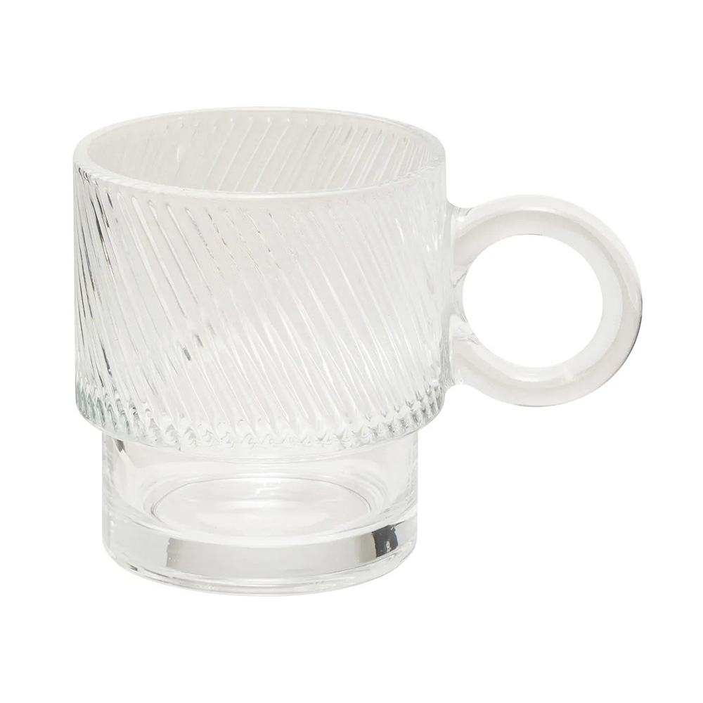 Taza de vidrio 300 ml transparente lorene
