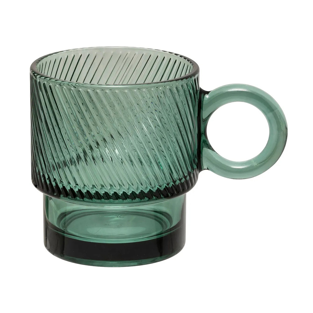 Taza de vidrio 300 ml verde lorene