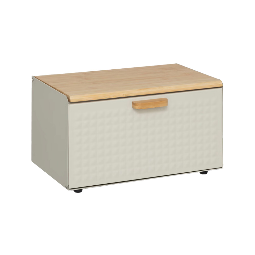 Caja para pan de metal/bambu 35.5x20.8x23.5 cm surtido