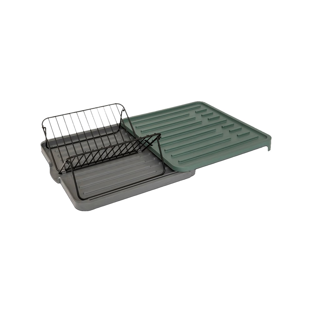 Escurridor de trastos verde con rejilla