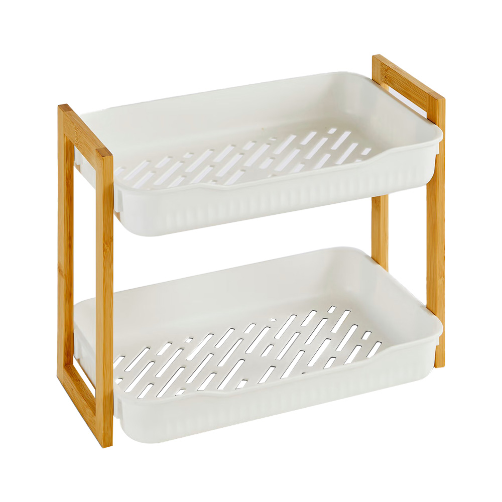 Organizador de ducha rectangular 2 niveles blanco