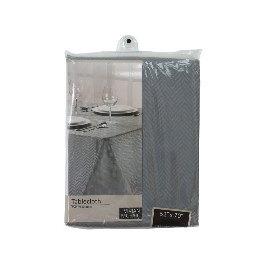 Mantel para mesa de tela 177.8x132.1 cm vivian mosaic gris