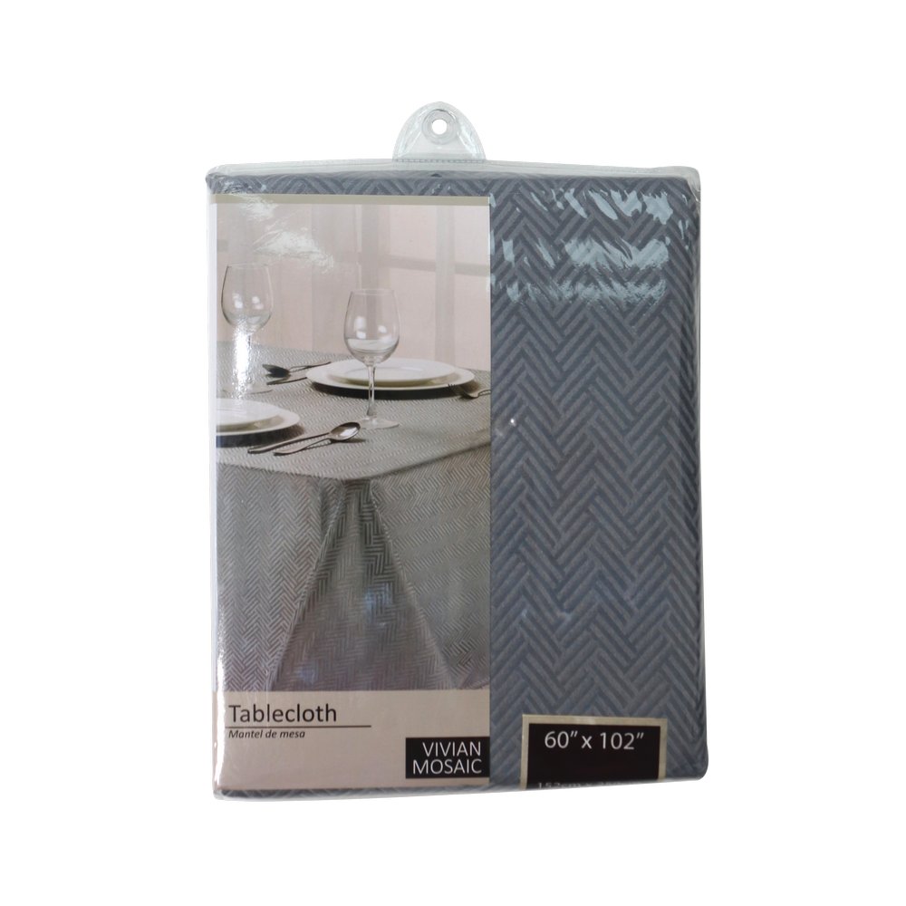 Mantel para mesa de tela 259.1x152.4 cm vivian mosaic gris