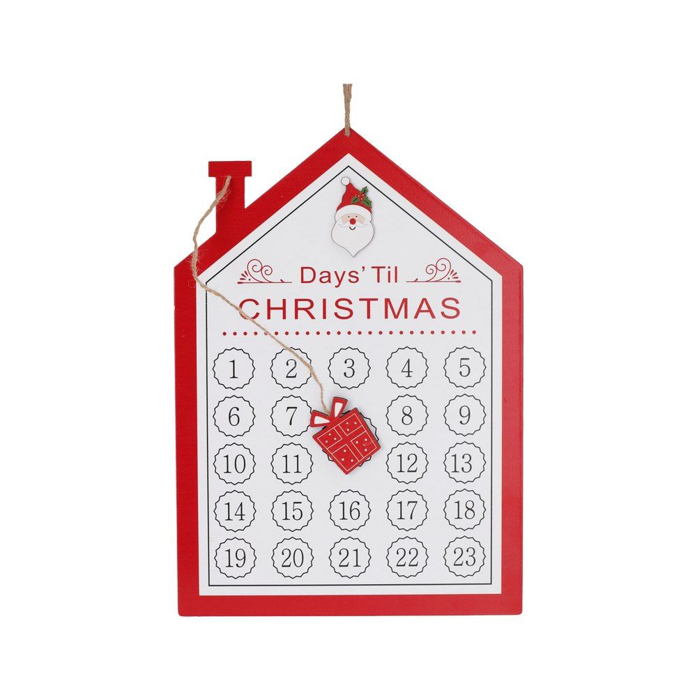 Calendario navideño 24 cm rojo/blanco surtido