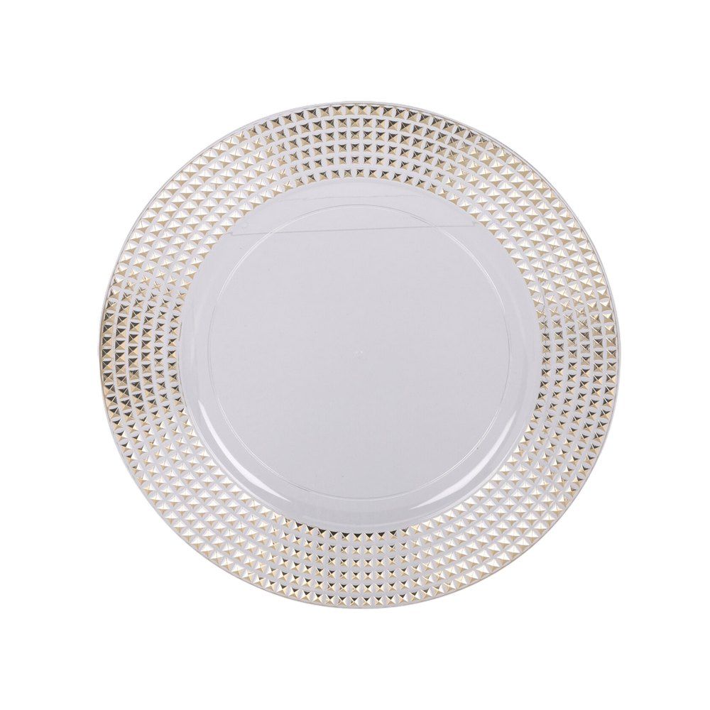 Porta plato navideño 33 cm con borde dorado surtido