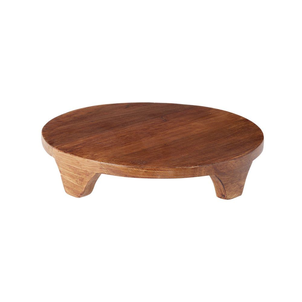 Plato para servir de madera café 27 cm