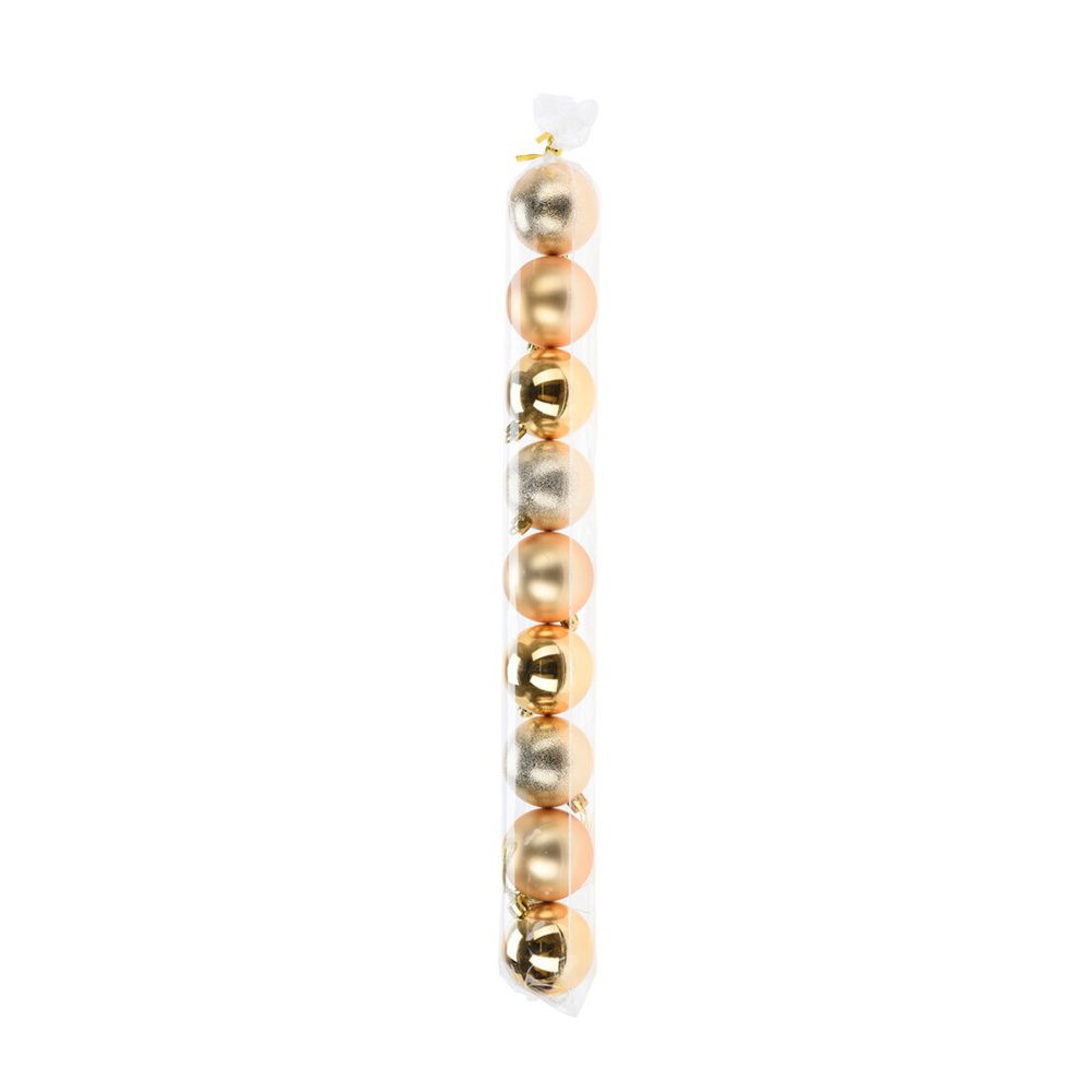 Bolas navideñas 6 cm dorado 9 piezas