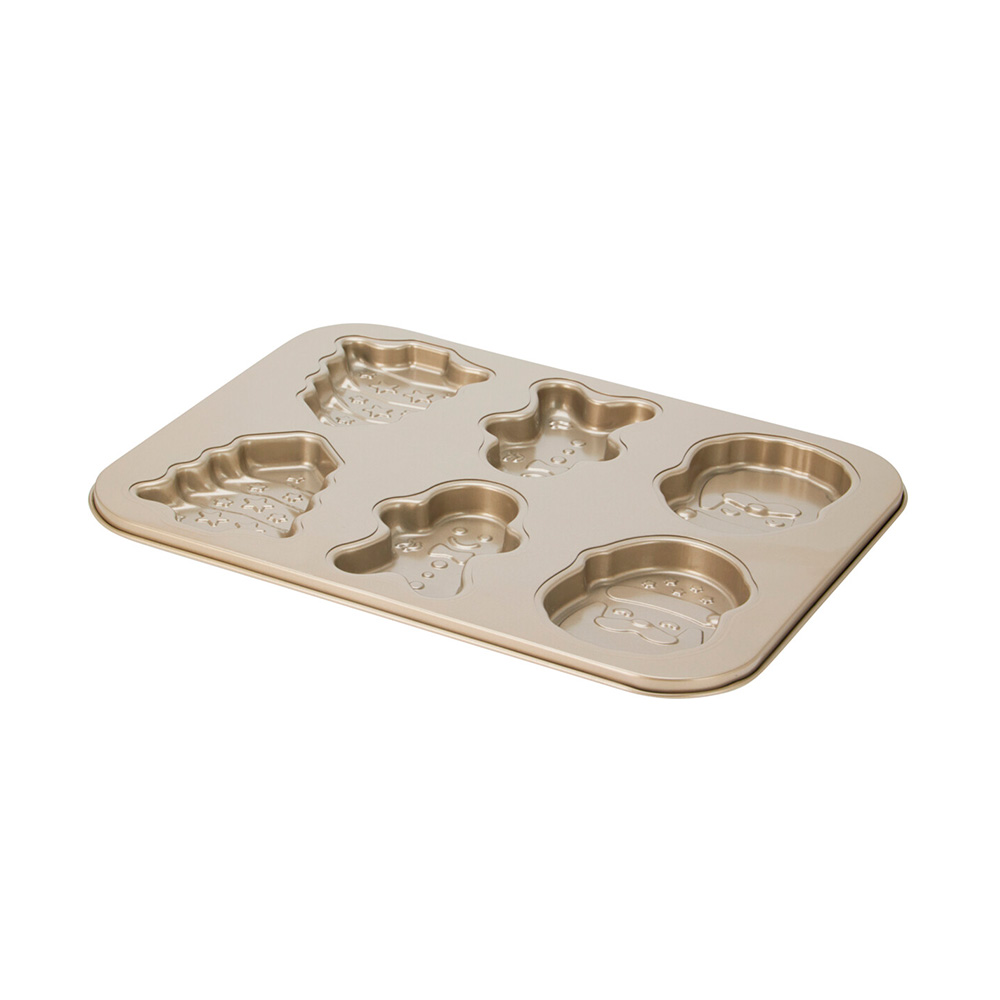 Molde para hornear antiadherente 35x26.5 cm figuras navideñas