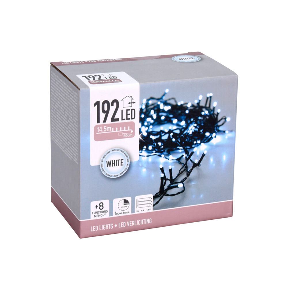 Luces navideñas led para exterior 192 blancas