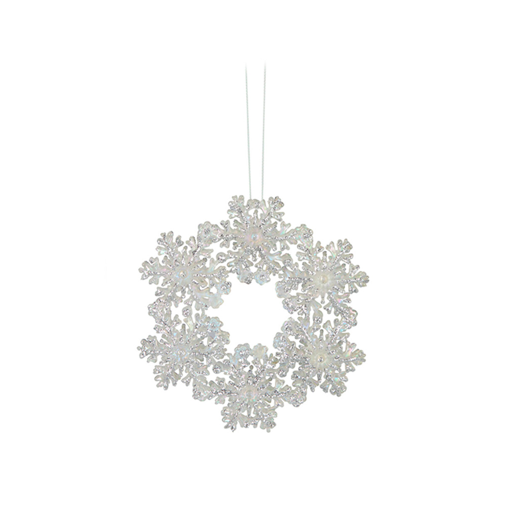 Adorno navideño para arbol corona 12 cm plateado