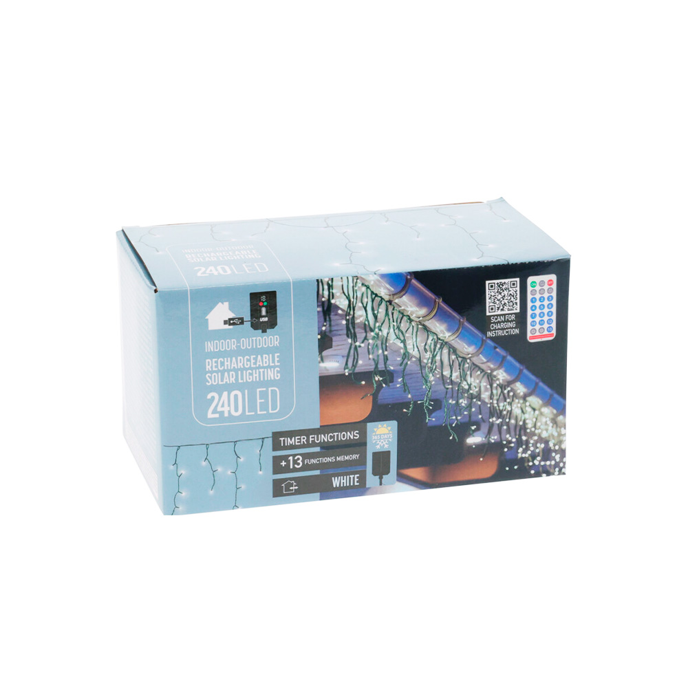 Luces navideñas solares led 240 blancas