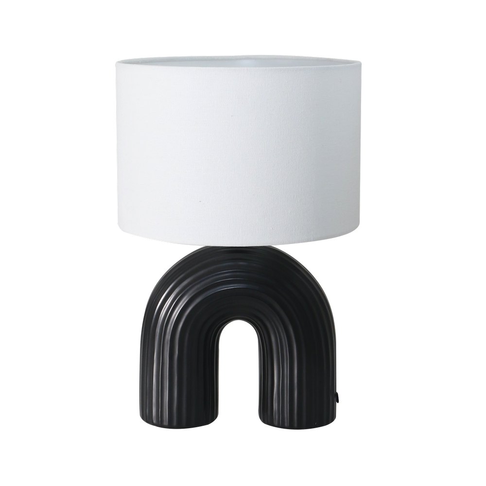 Lampara de mesa ceramica negra 1 luz e27