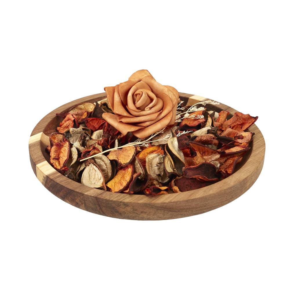 Popurri seco con bandeja de madera 20 cm surtido