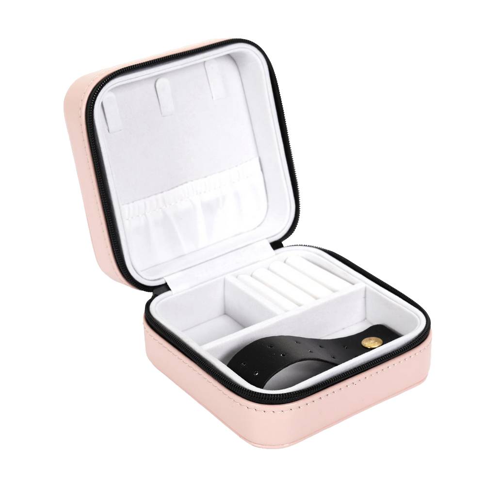 Joyero decorativo plastico/poliester 10 cm rosado/blanco surtido