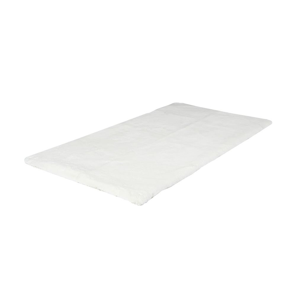 Alfombra decorativa de poliester 110x60 cm crema