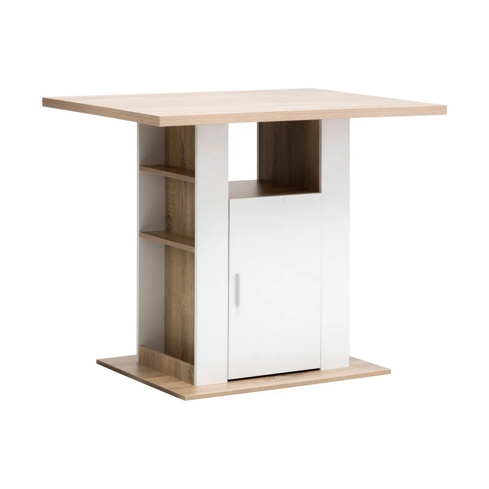 Isla para cocina con compartimientos de mdf 90x110 cm beige/blanco