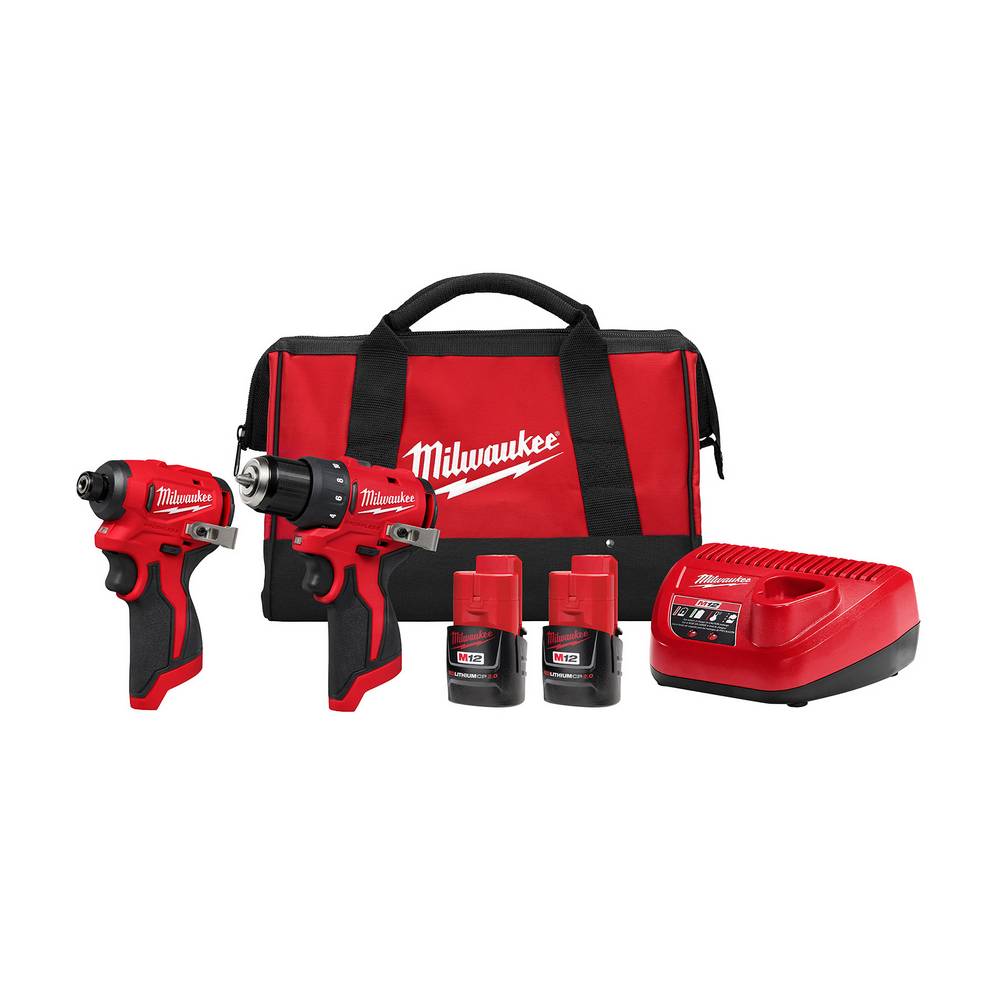 Taladro 3/8 pulg (9.52 mm) + atornillador de impacto 1/4 pulg (6.35 mm) 12v brus