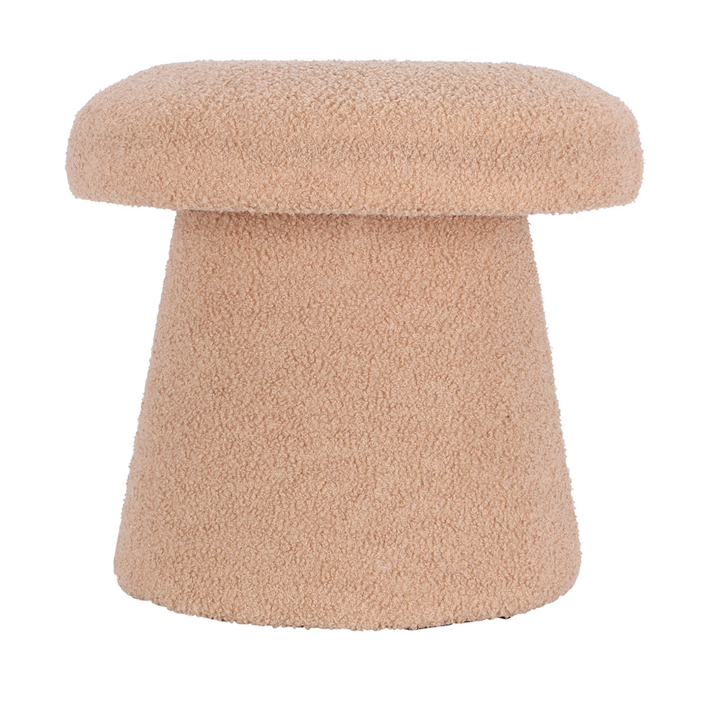 Banco de madera tipo hongo terracota