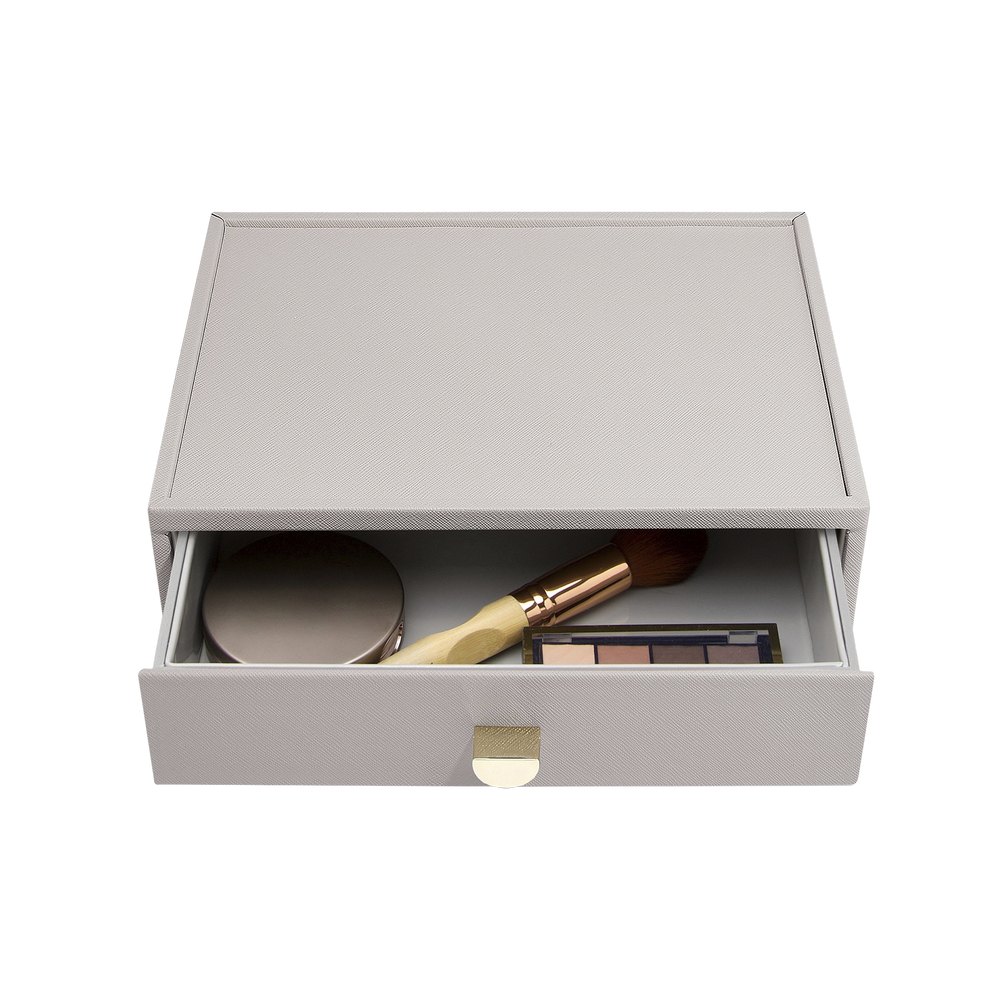 Organizador de maquillaje color taupe