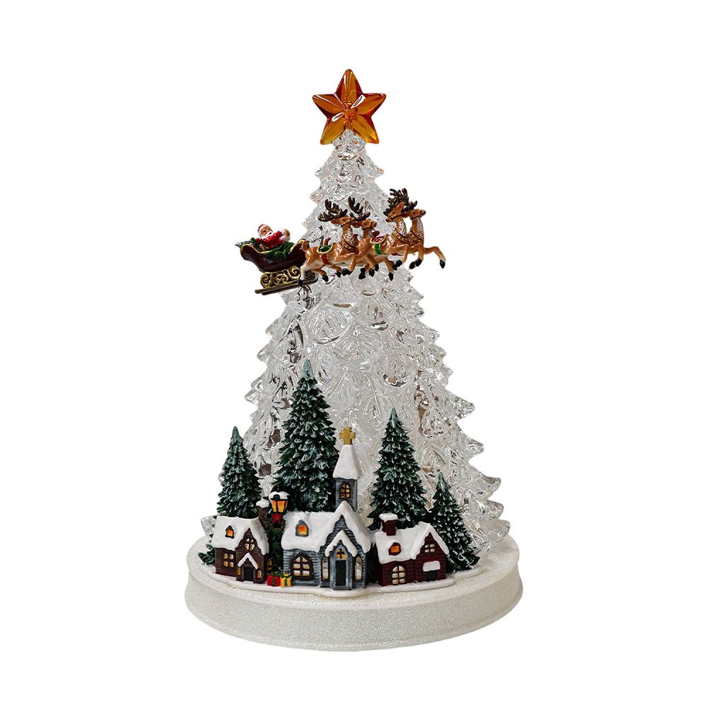 Villa navideña árbol de navidad de 30 cm