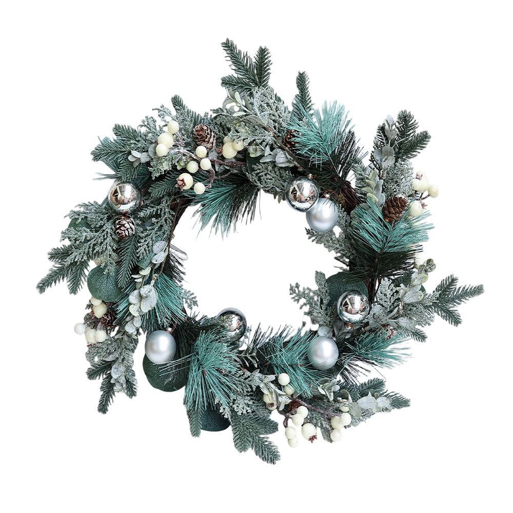 Corona navideña 50 cm verde wwxmas