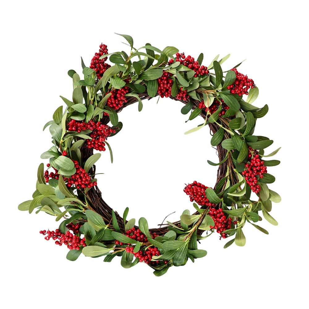 Corona navideña 50 cm verde/rojo jbxmas