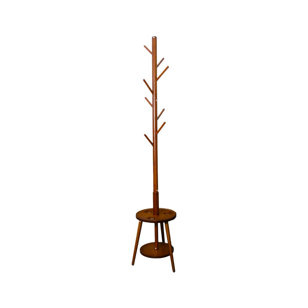 Perchero de madera 35x32x178 cm marron