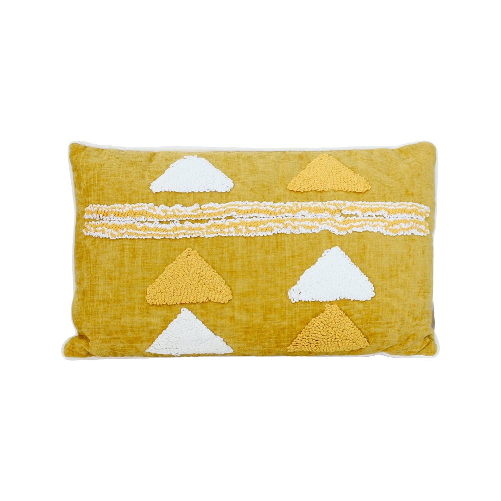 Cojin de poliester 30x50 cm mostaza