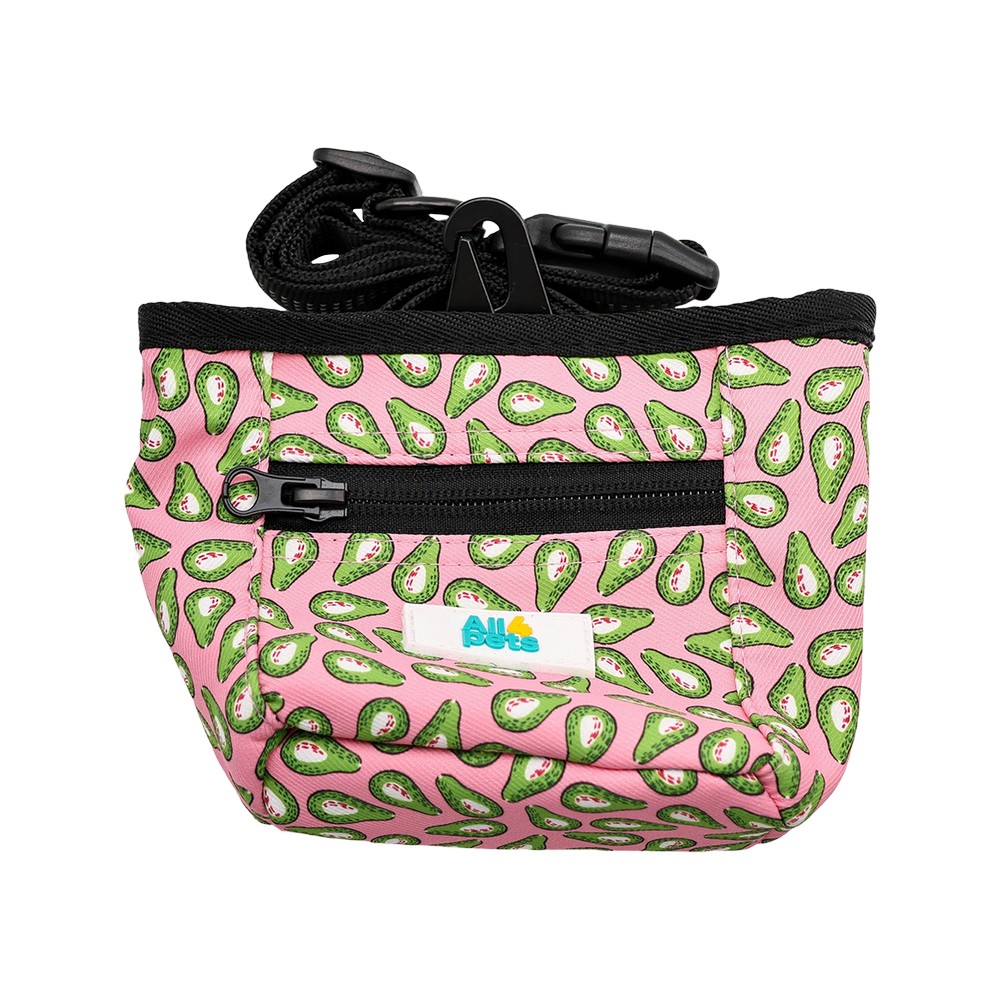 Bolsa para paseo de perro 15x12 cm rosado/verde aguacate
