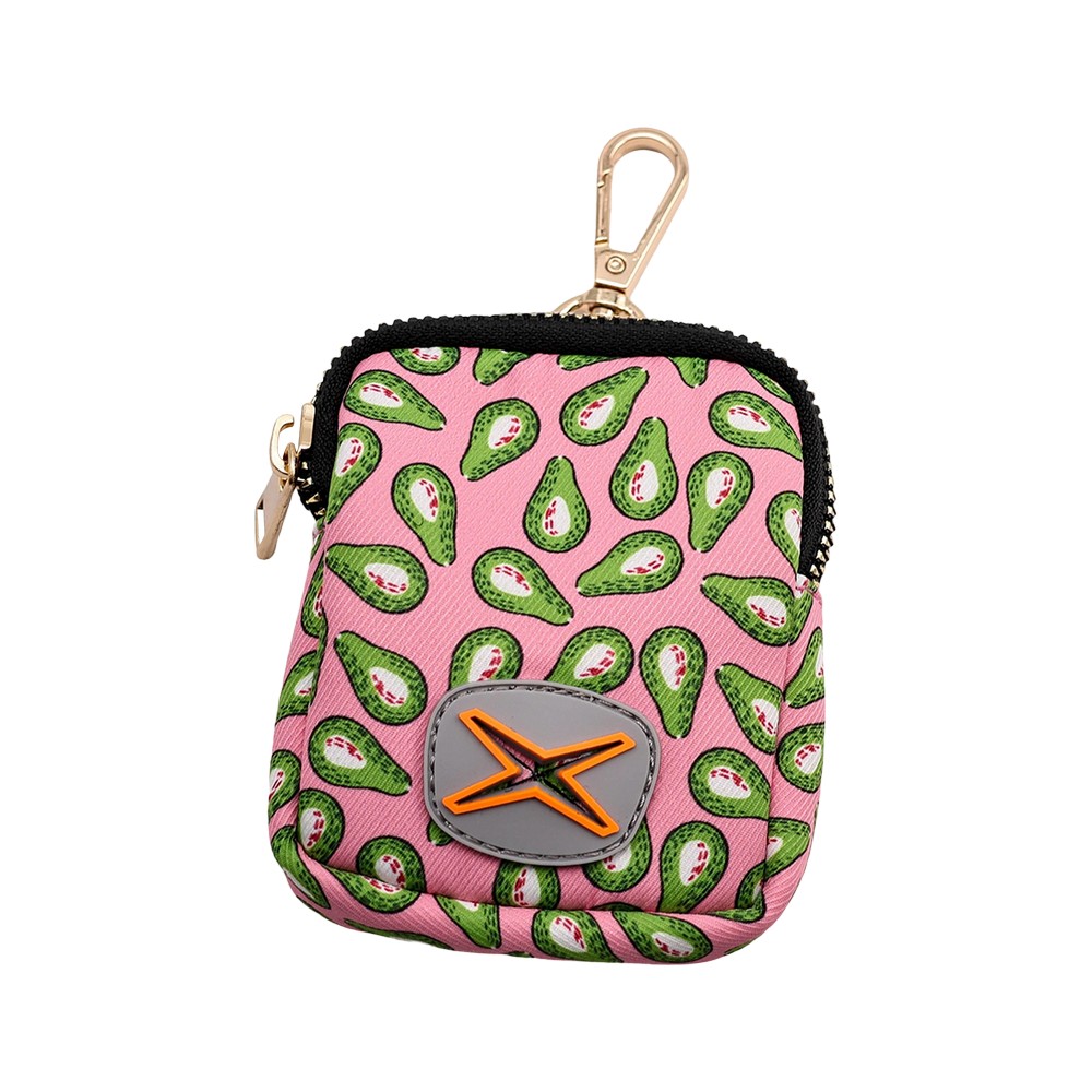 Dispensador de bolsa para desechos de mascota 10x8 cm rosado/verde aguacate